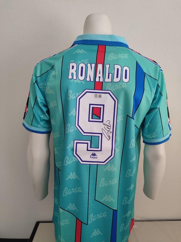 Ronaldo De Lima R9 gesigneerd FC Barcelona shirt met Beckett, Verzamelen, Ophalen of Verzenden, Nieuw, Shirt