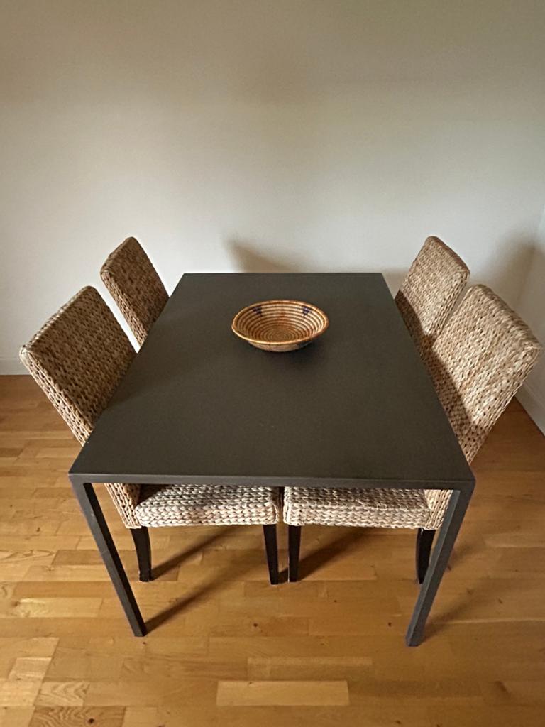 Set van 6 geweven stoelen in boheemse stijl/naturel, Ophalen, Gebruikt, Bruin, Vijf, Zes of meer stoelen