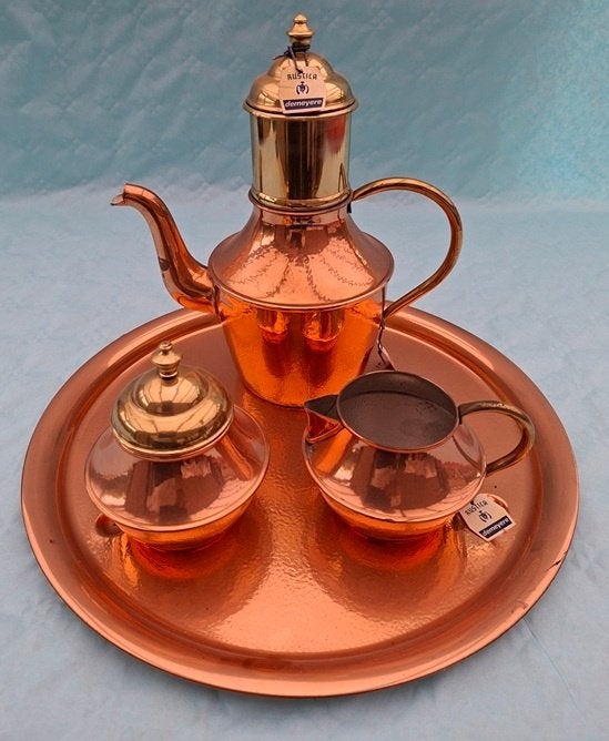 Vintage koperen koffieservies, Antiek en Kunst, Ophalen, Koper