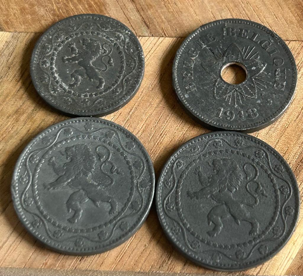 Lot 4 x verschillend oorlogsgeld Belgie wereldoorlog 1, Ophalen of Verzenden