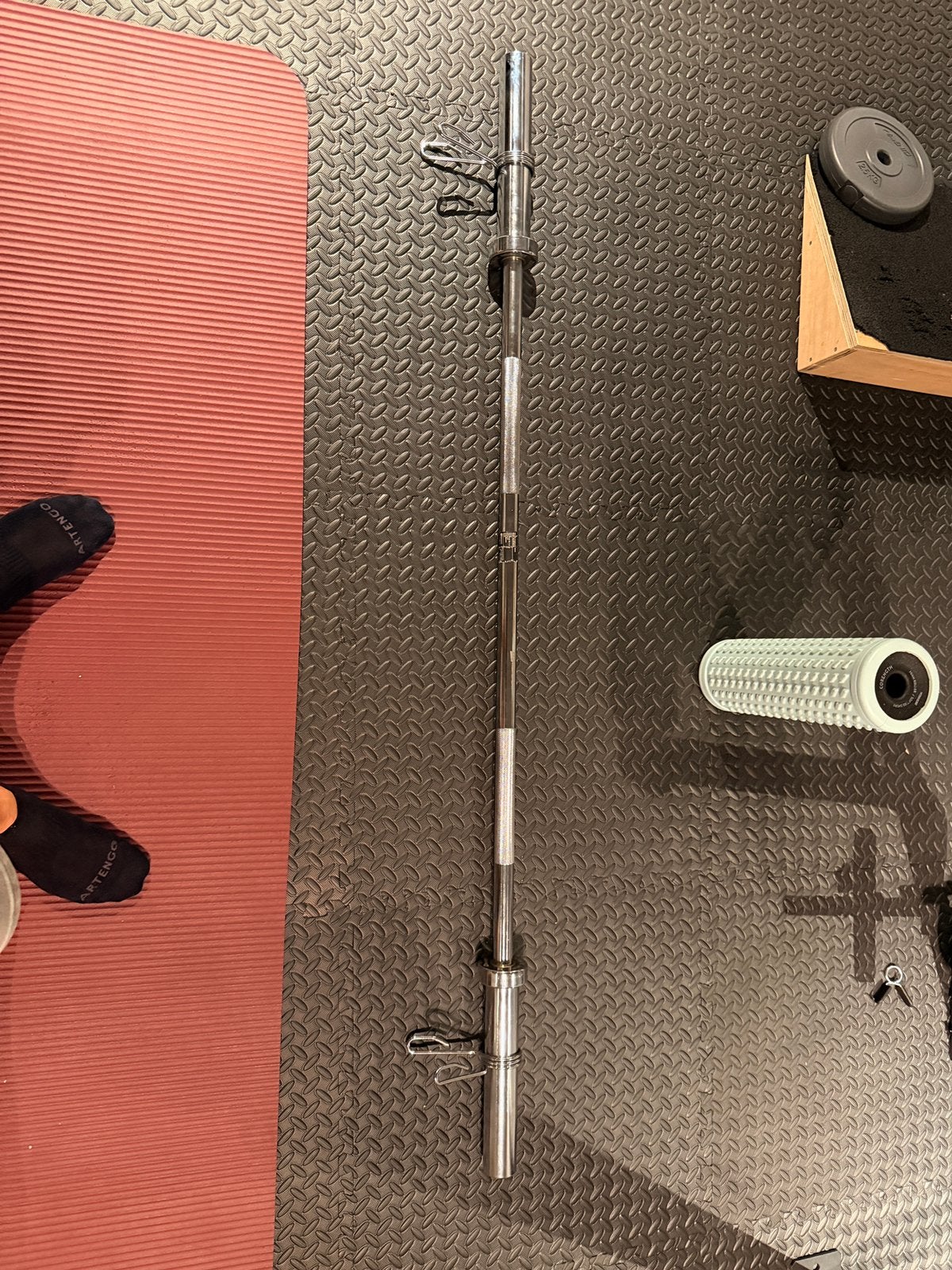 Olympische Halterstang 165 cm / 50 mm met veersluitingen, Ophalen, Nieuw
