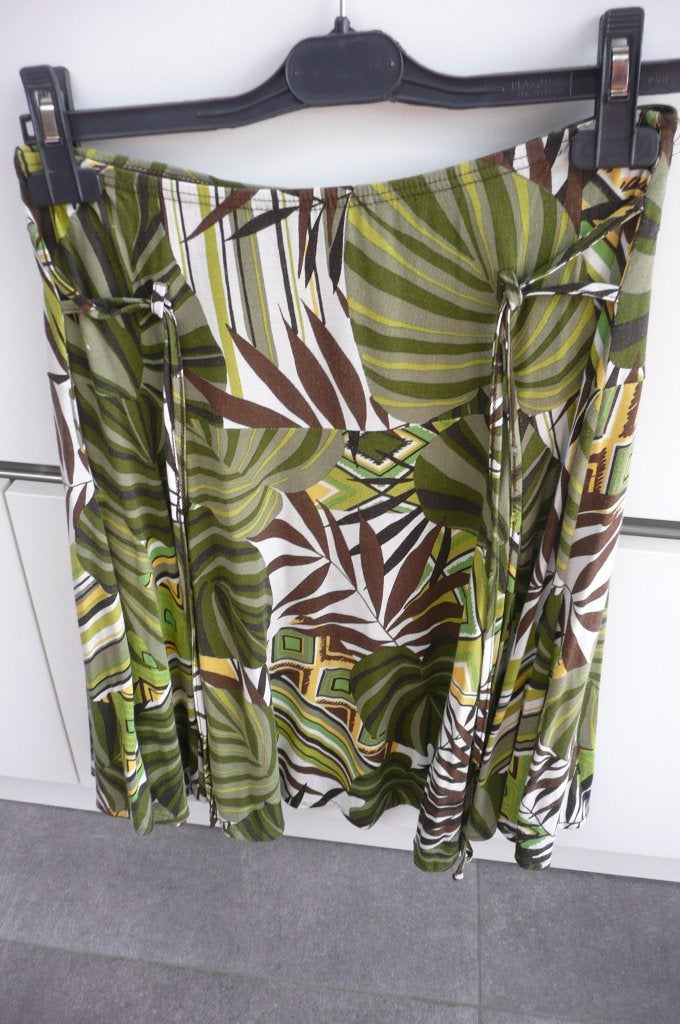Groen geprinte zomerrok (K657), Kleding | Dames, Maat 38/40 (M), Ophalen of Verzenden, Zo goed als nieuw, Rhétorique