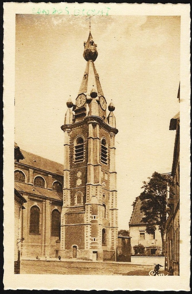 1942 - FRANCE - Condé-sur-l'Escaut : église Saint-Wasnon, Envoi, 1940 à 1960, Non affranchie, France