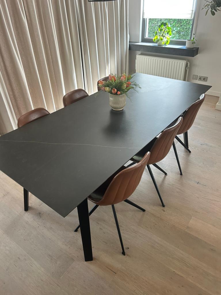 Tafel + 6 draaibare stoelen, Cinq personnes ou plus, 150 à 200 cm, 50 à 100 cm, Enlèvement