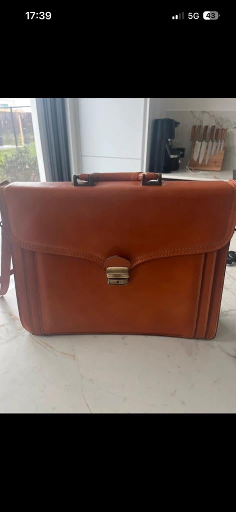 Lederen tas borse il pelle, Handtassen en Accessoires, Tassen | Schooltassen, Ophalen, Zo goed als nieuw, Leer