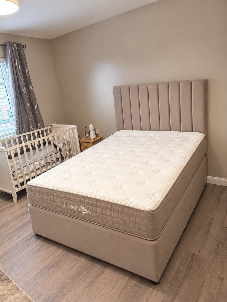 Lit simple et double + matelas en stock, Maison & Meubles, Envoi, Neuf, Deux personnes, Crème