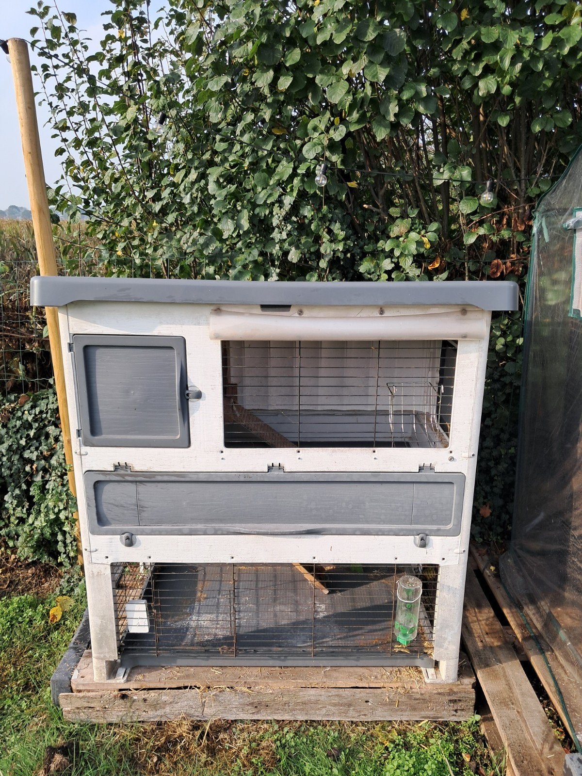 konijnenhok / villa 2 verdiepen + nachthok incl toebehoren, Ophalen, Gebruikt, Hamster, 90 cm of meer
