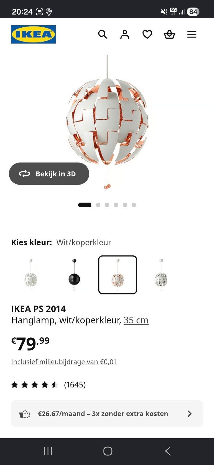 IKEA PS lamp, NIEUW