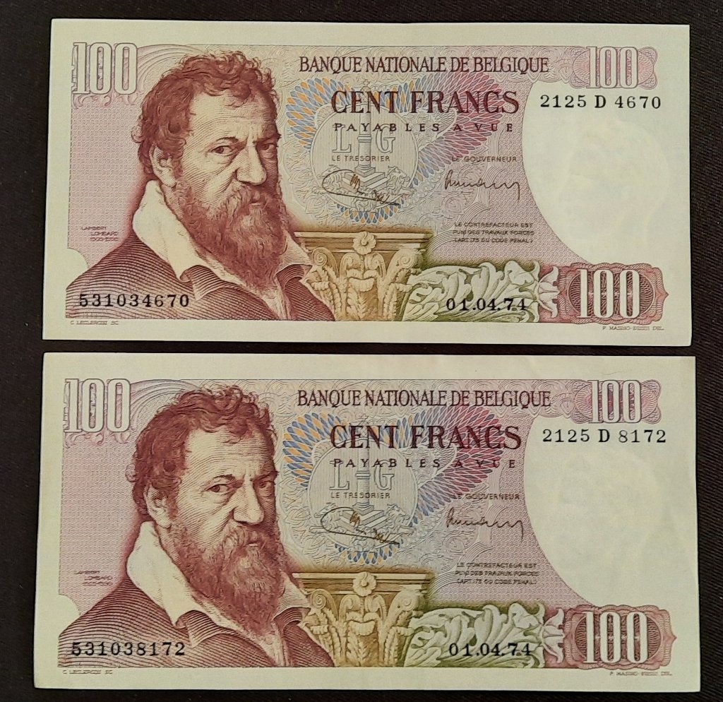 2 billets de 100 francs - parfait état, Timbres & Monnaies, Billets de banque | Belgique, Série, Enlèvement ou Envoi