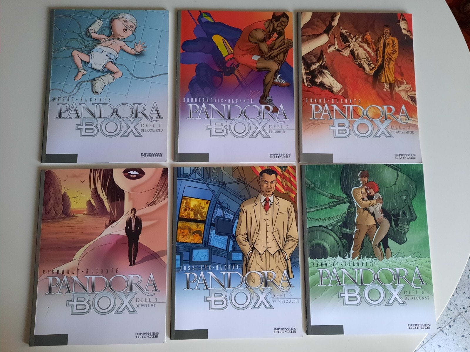 Pandora box impressies deel 1 t.e.m 6 Dupuis uitgave, Boeken, Meerdere stripboeken, Ophalen of Verzenden, Gelezen