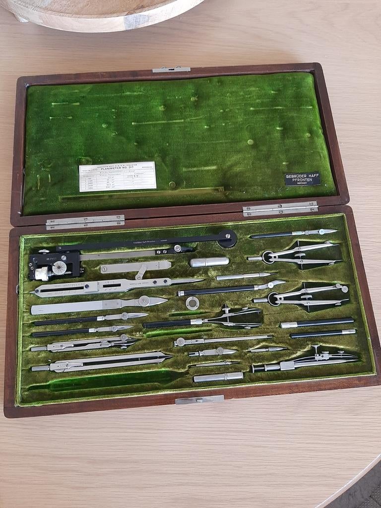 1950 Ancien coffret planimetre de précision HAFF n 317, Antiquités & Art