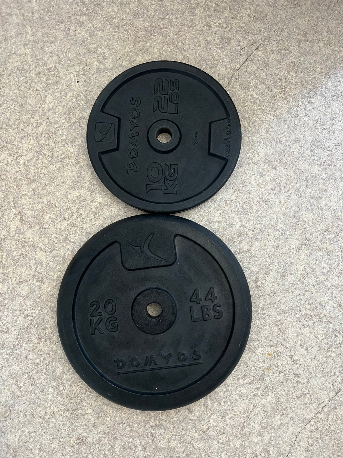 poids disque musculation domyos 20kg-10kg, Sports & Fitness, Enlèvement, Comme neuf