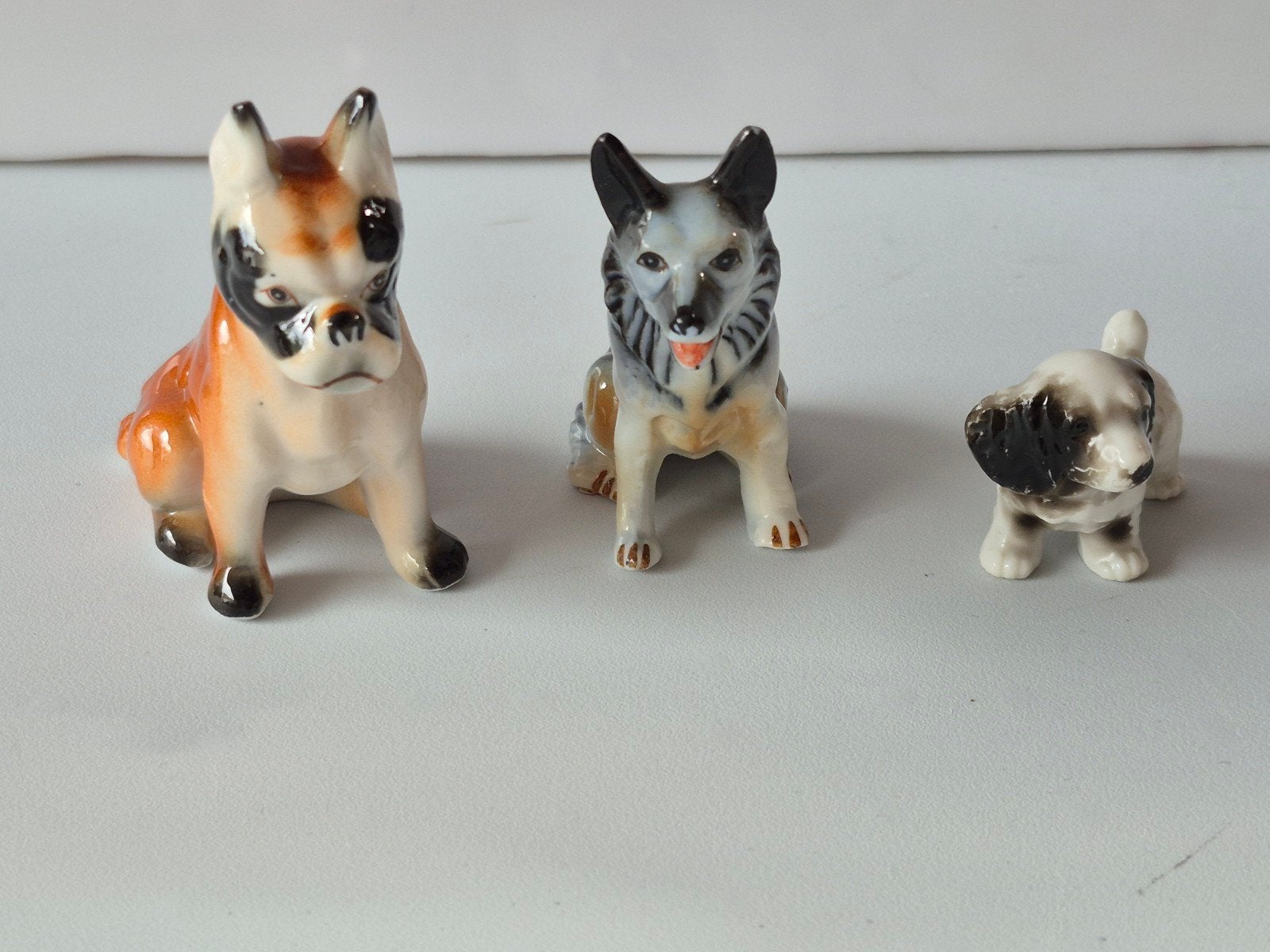 Vintage porselein honden; samen €5, Verzamelen, Ophalen of Verzenden, Zo goed als nieuw, Hond of Kat, Beeldje of Figuurtje