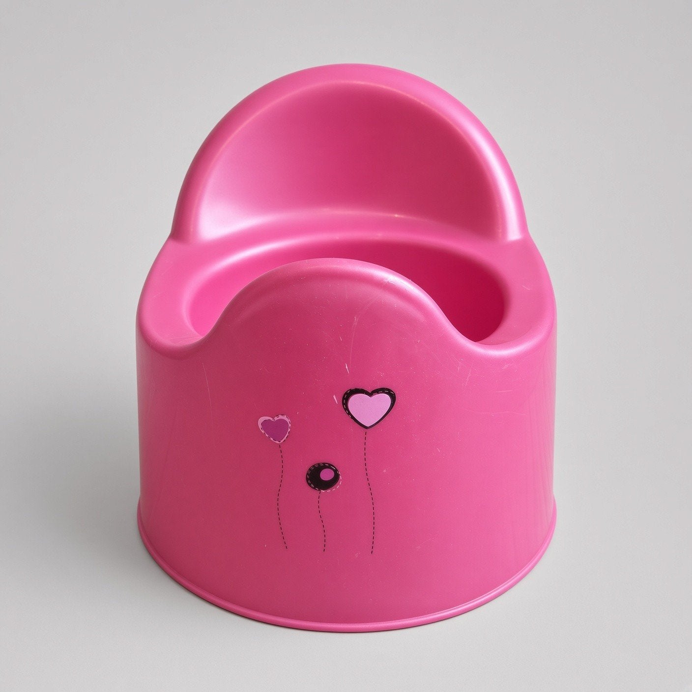 Roze leerpot met hartjes - goede staat - Kindertoilet
