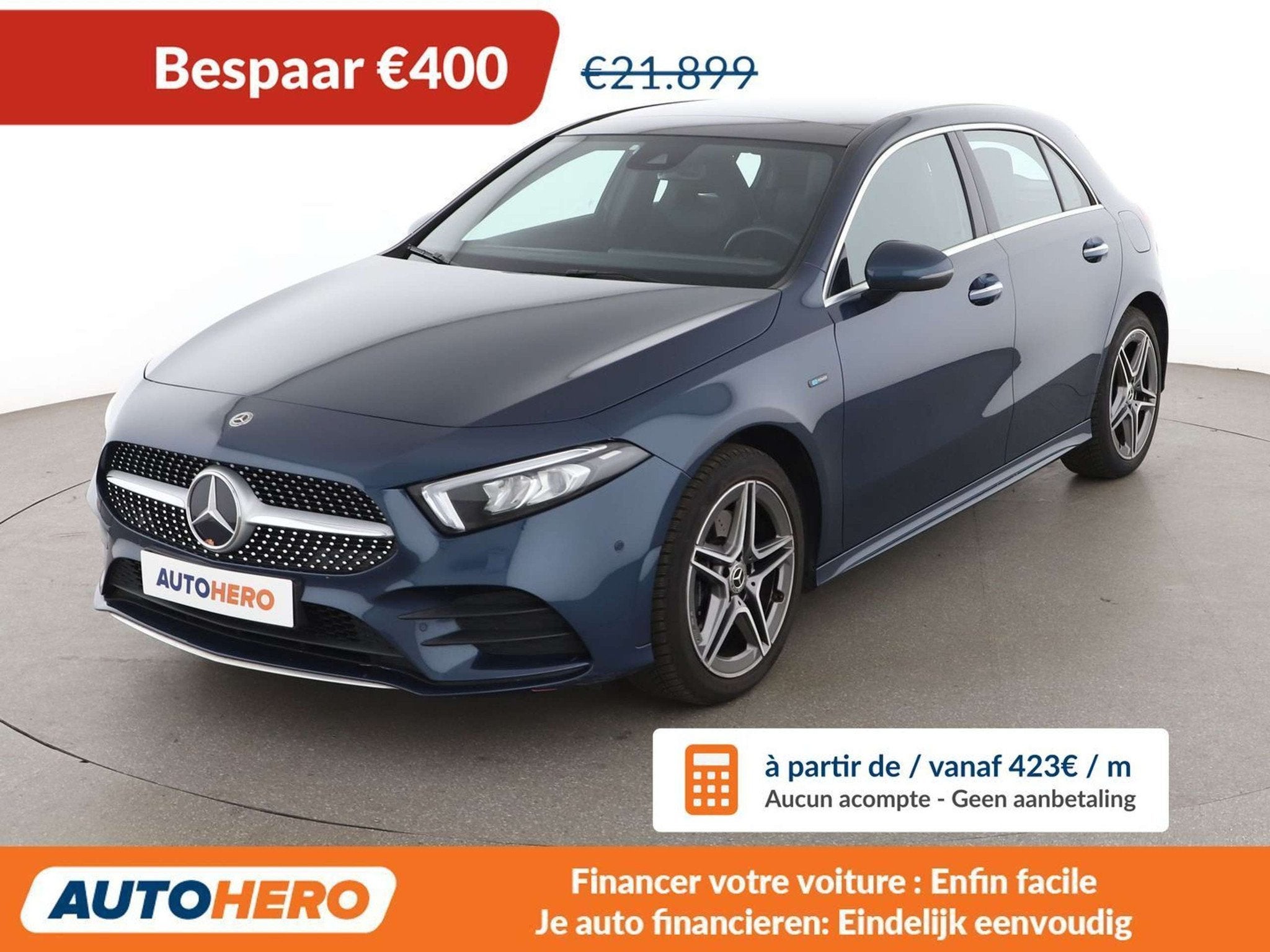 Mercedes-Benz A-Klasse 250 A 250e AMG Line (bj 2020), Auto's, Gebruikt, Blauw, Alcantara, 5 deurs