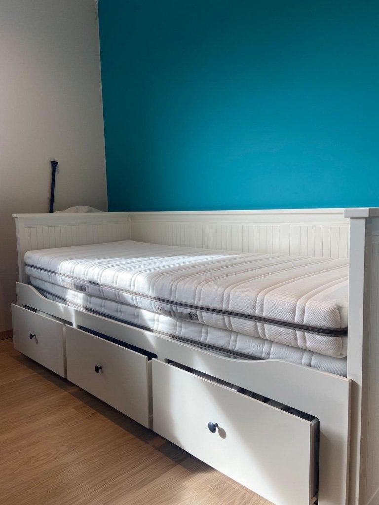 Bed uittrekbaar, Ophalen, Verstelbaar, Eenpersoons, Wit