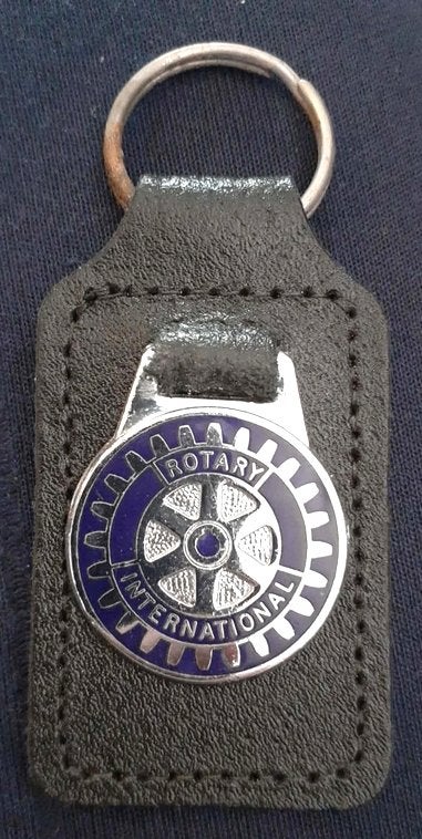 porte clé piblicitaire emaillé et cuir rotary international, Ophalen of Verzenden, Zo goed als nieuw, Merk