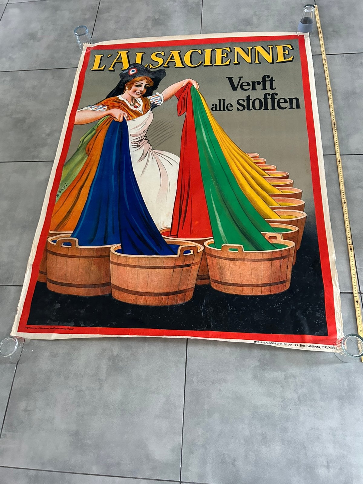 Originele vintage affiche, Canevas ou Toile, Rectangulaire vertical, Utilisé, Affiche ou Poster pour porte ou plus grand