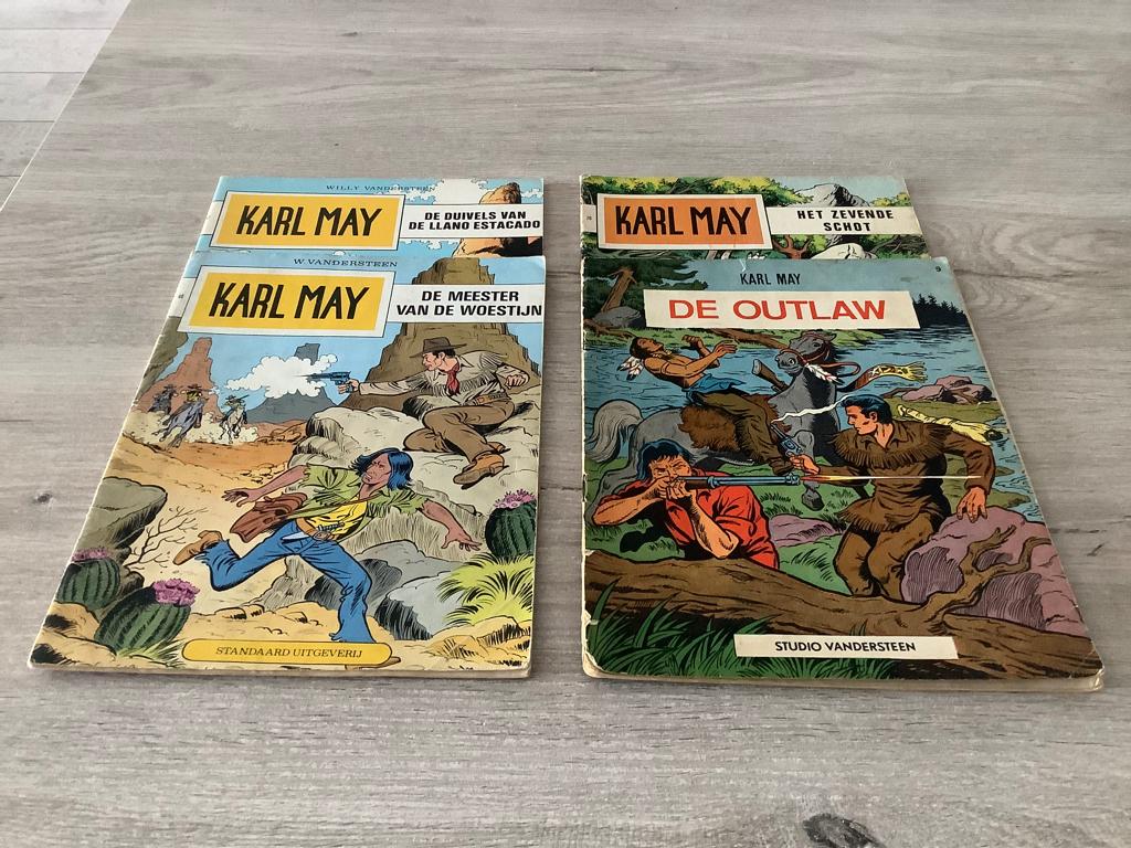 Karl May verschillende strips (1965-1981), Gelezen, Willy Vandersteen, Ophalen of Verzenden, Meerdere stripboeken