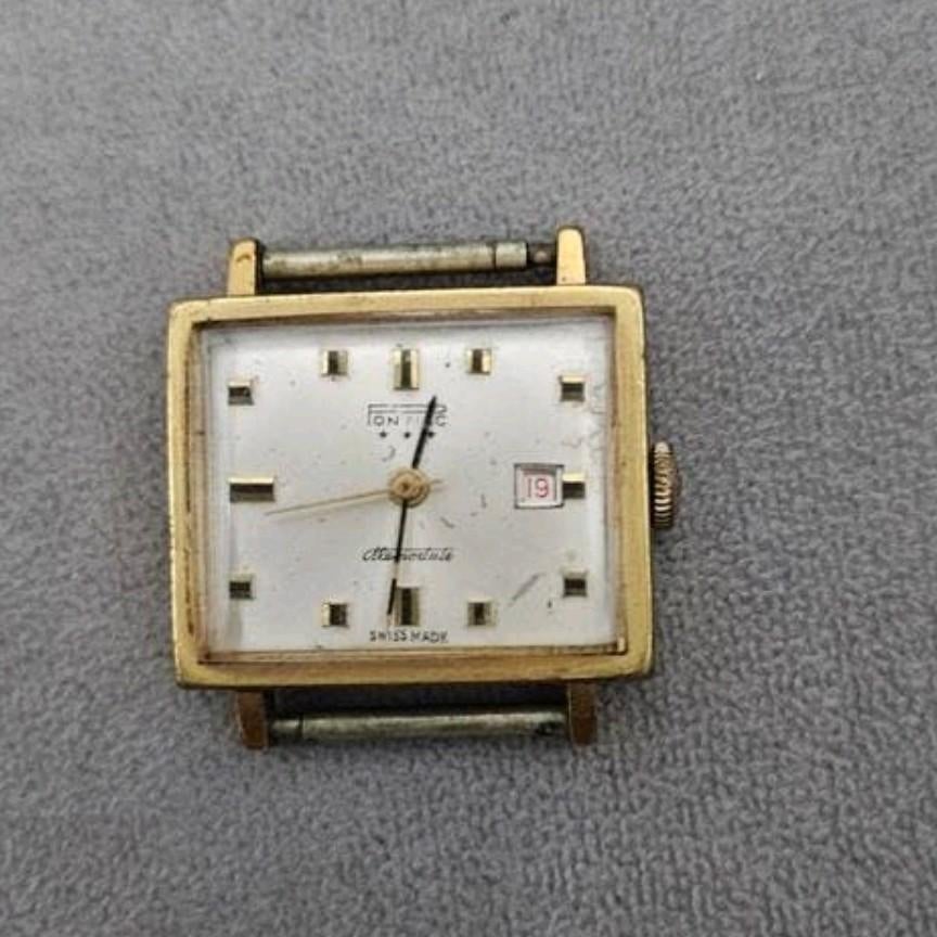 Montre Vintage PONTIAC Memodate Nageur Swiss Made Fonctionne, Montre-bracelet, Autres marques, Acier, Doré