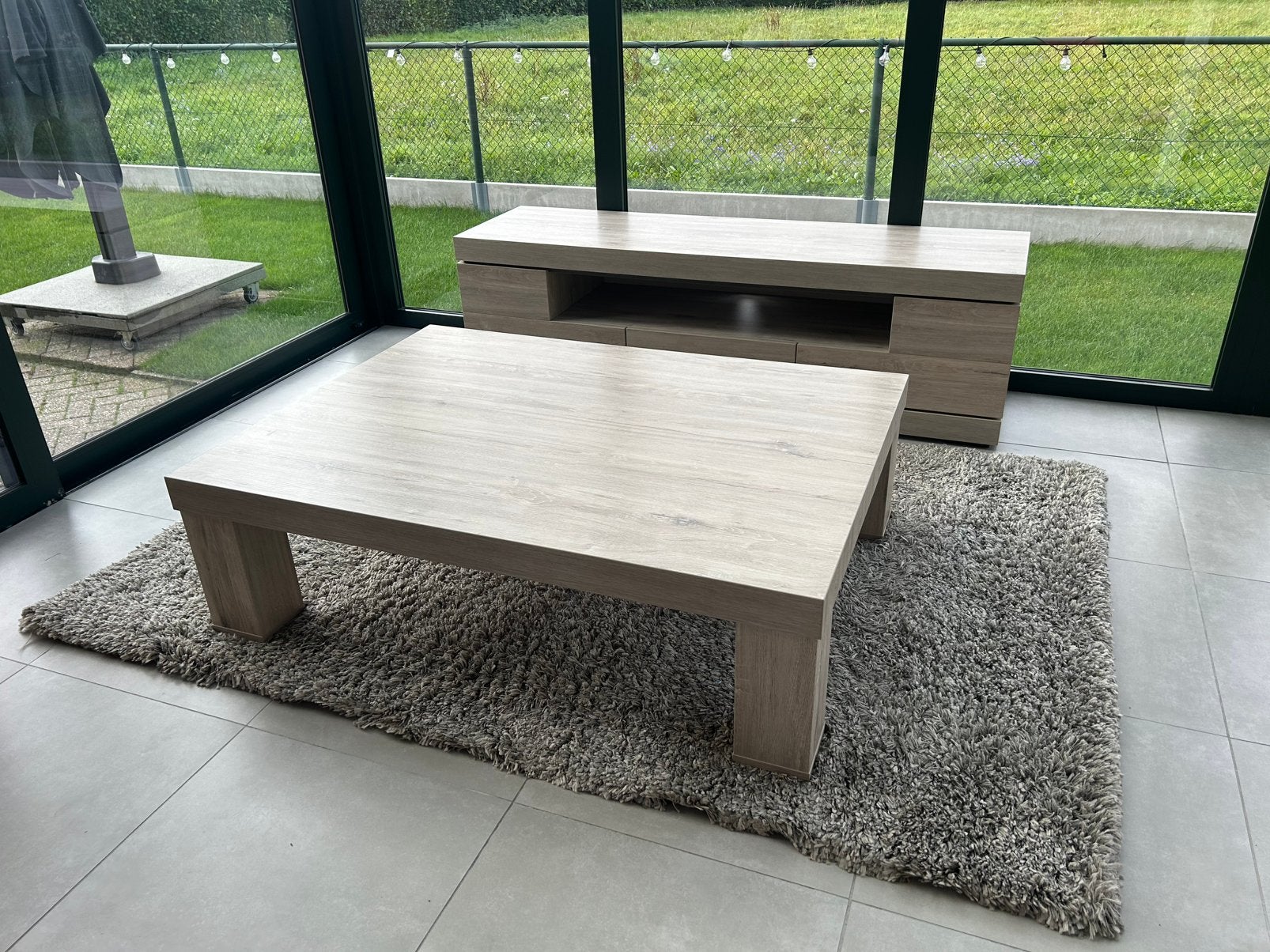 TE KOOP: TV-KAST + SALONTAFEL + TAPIJT, Ophalen, Zo goed als nieuw, Overige materialen