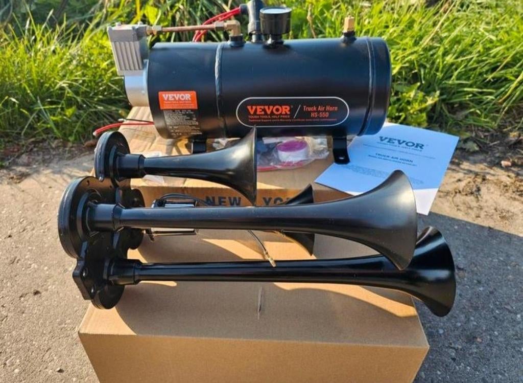 12v train horn - luchthoorn kit nieuw in doos 150dB, Ophalen of Verzenden