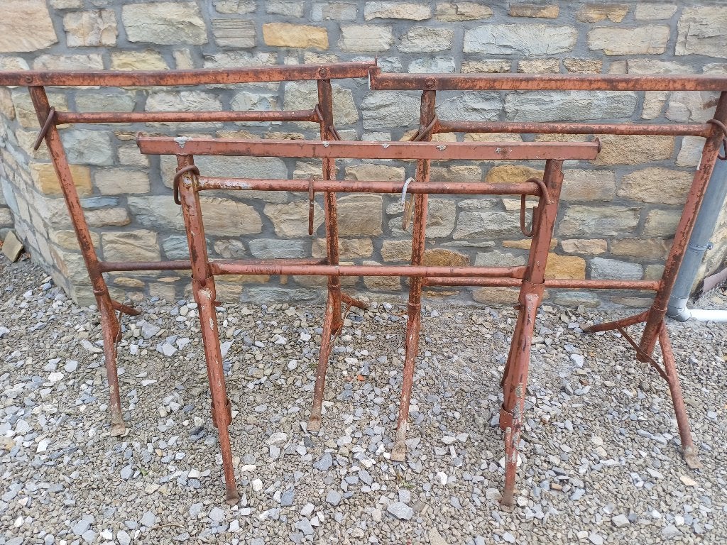 Schragen, poten, steigerbouw, lot 3, in hoogte verstelbaar, Doe-het-zelf en Bouw, Steigers, Gebruikt, Gevelsteiger, Minder dan 2 meter