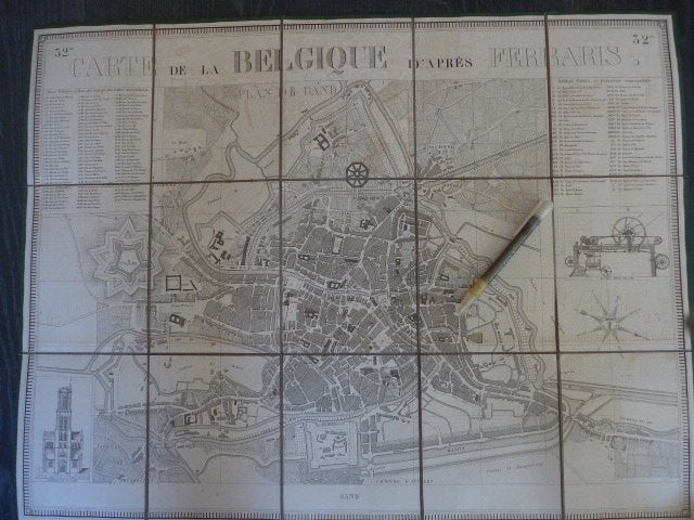 Gent ; stadsplan FERRARIS -situatie 1777 / 1830, Enlèvement ou Envoi, Comme neuf