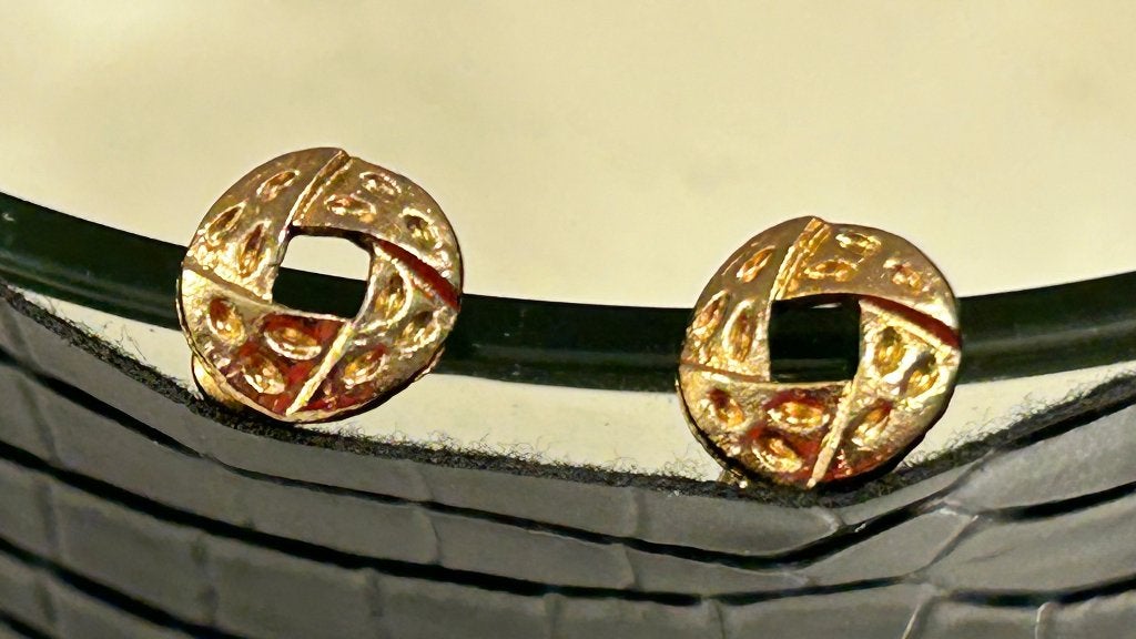 Goudkleurige oorsteker met cirkel, Ophalen of Verzenden, Nieuw, Goud, Knopjes of Stekers