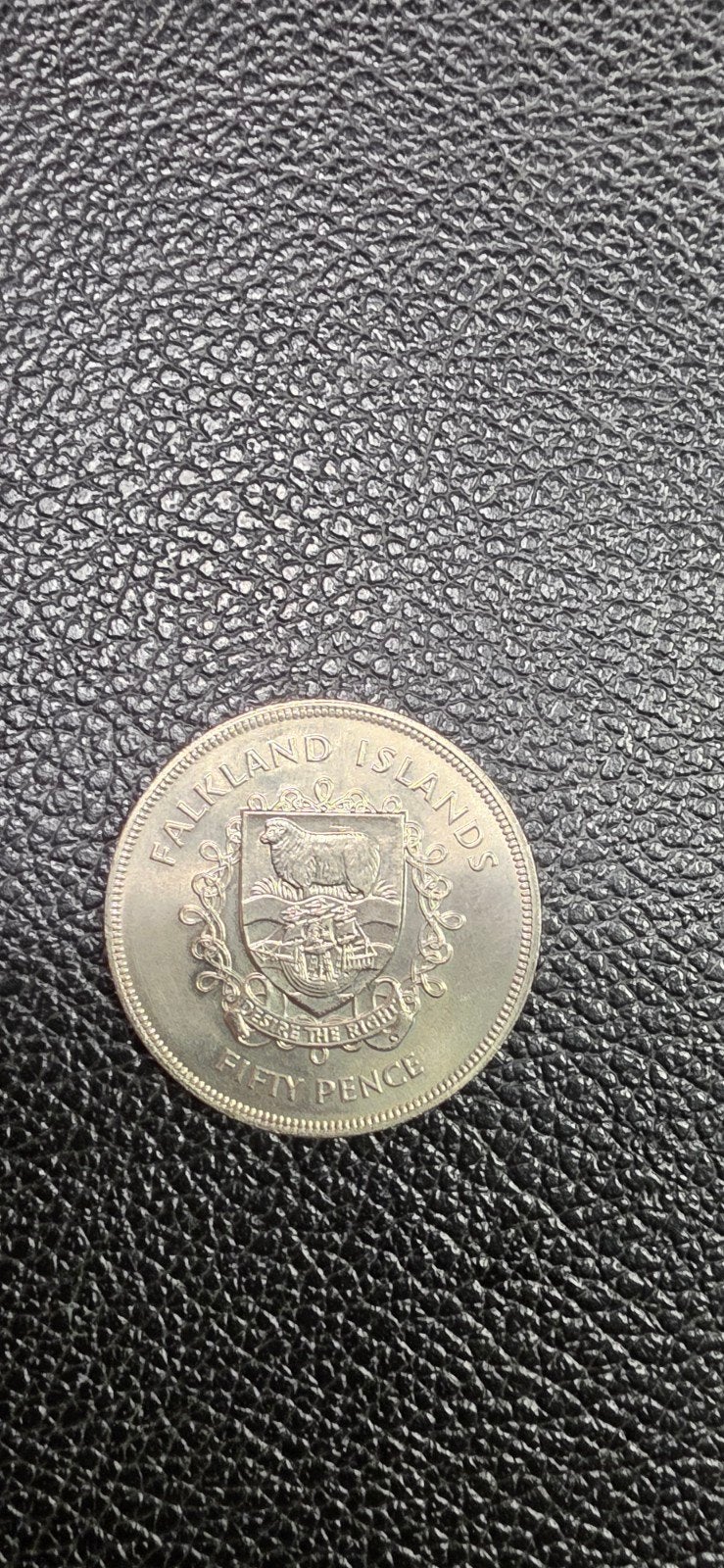 1#    Falklandeilanden 50 pence 1977 KM#10, Timbres & Monnaies, Enlèvement ou Envoi