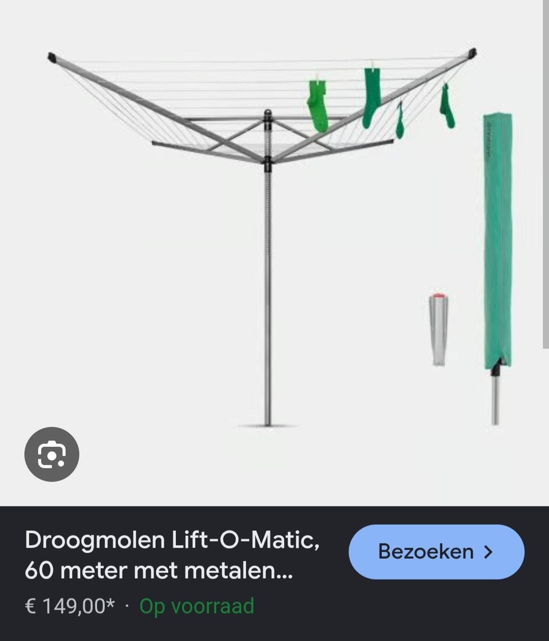 droogmolen brabantia liftomatic met grondanker, Ophalen, Zo goed als nieuw