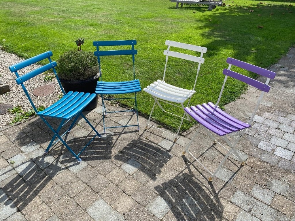 EMU klapstoelen - heel degelijk - mooi design, Ophalen, Gebruikt, Wit, Design
