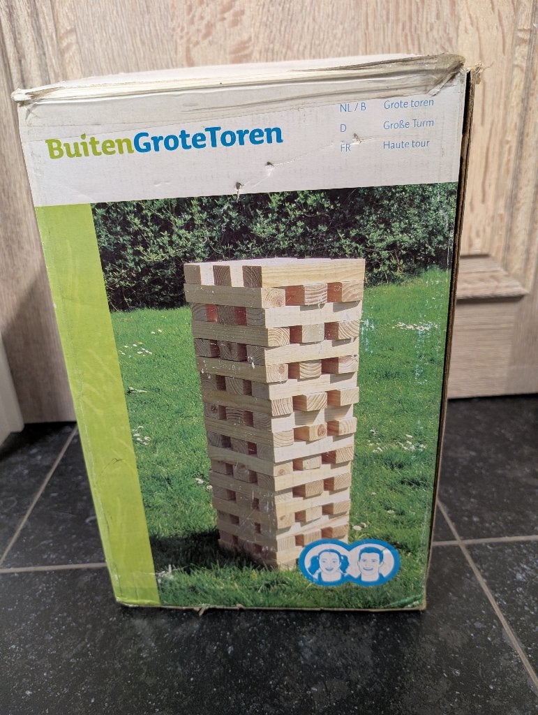 Buiten grote toren (jenga van 120 cm hoogte), Ophalen of Verzenden, Zo goed als nieuw