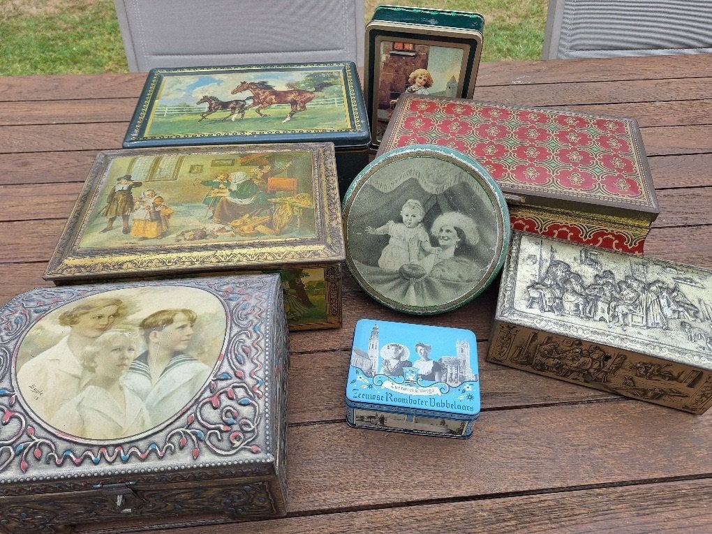 Vintage blikken dozen, Verzamelen, Blikken, Gebruikt, Overige, Overige merken, Ophalen