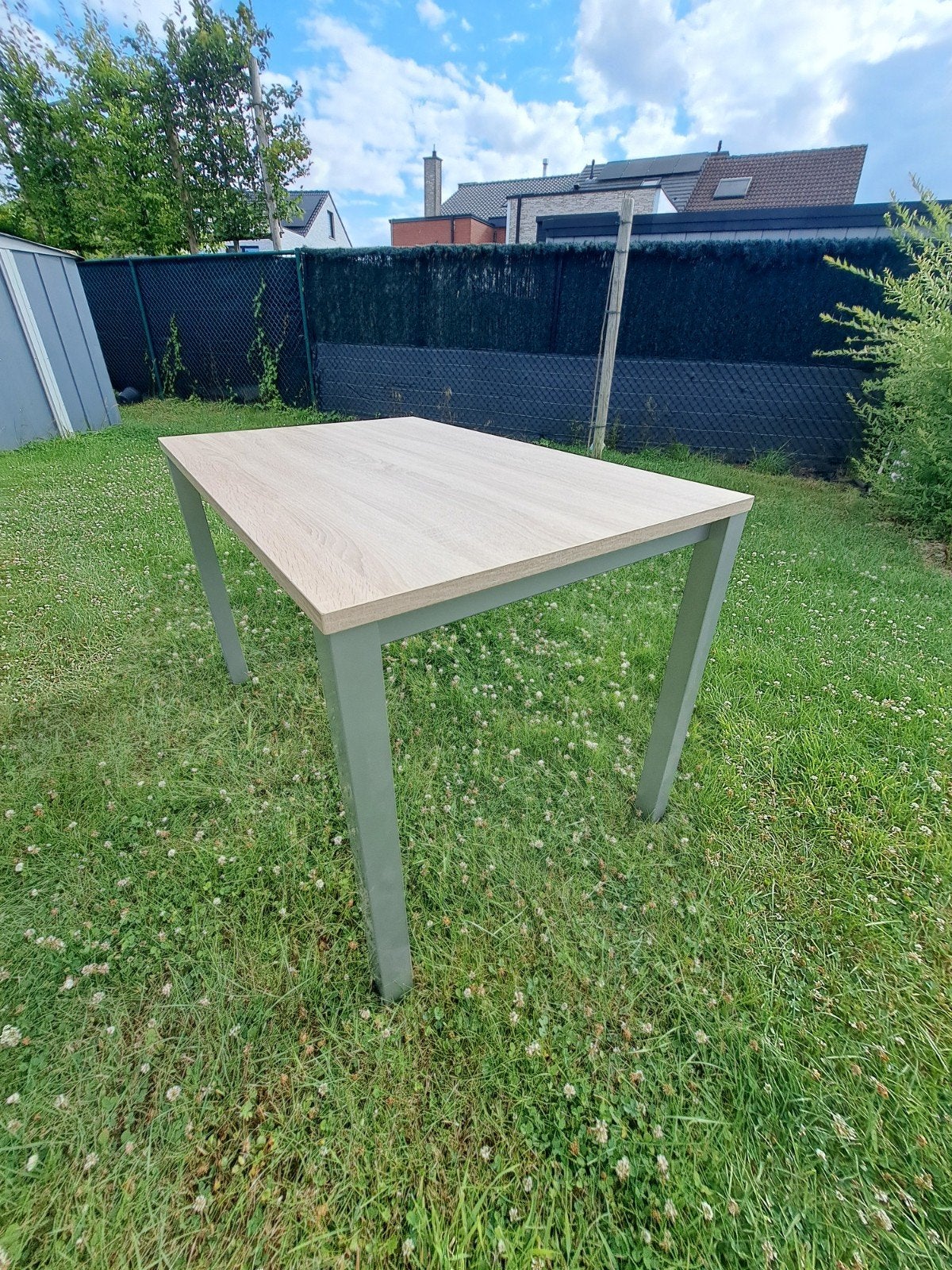 Table de salle à manger Kompakt 110 x 70 cm aspect bois clai, Métal, 100 à 150 cm, Quatre personnes, Enlèvement ou Envoi