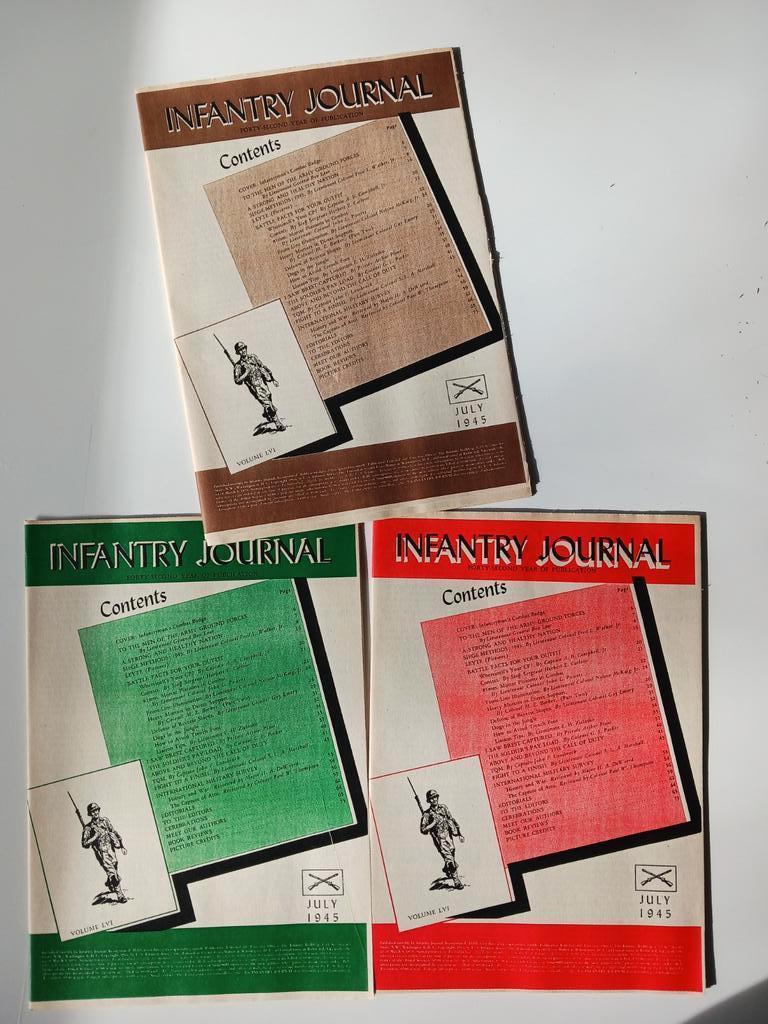 3 replica INFANTRY JOURNAL 1945, Verzamelen, Ophalen
