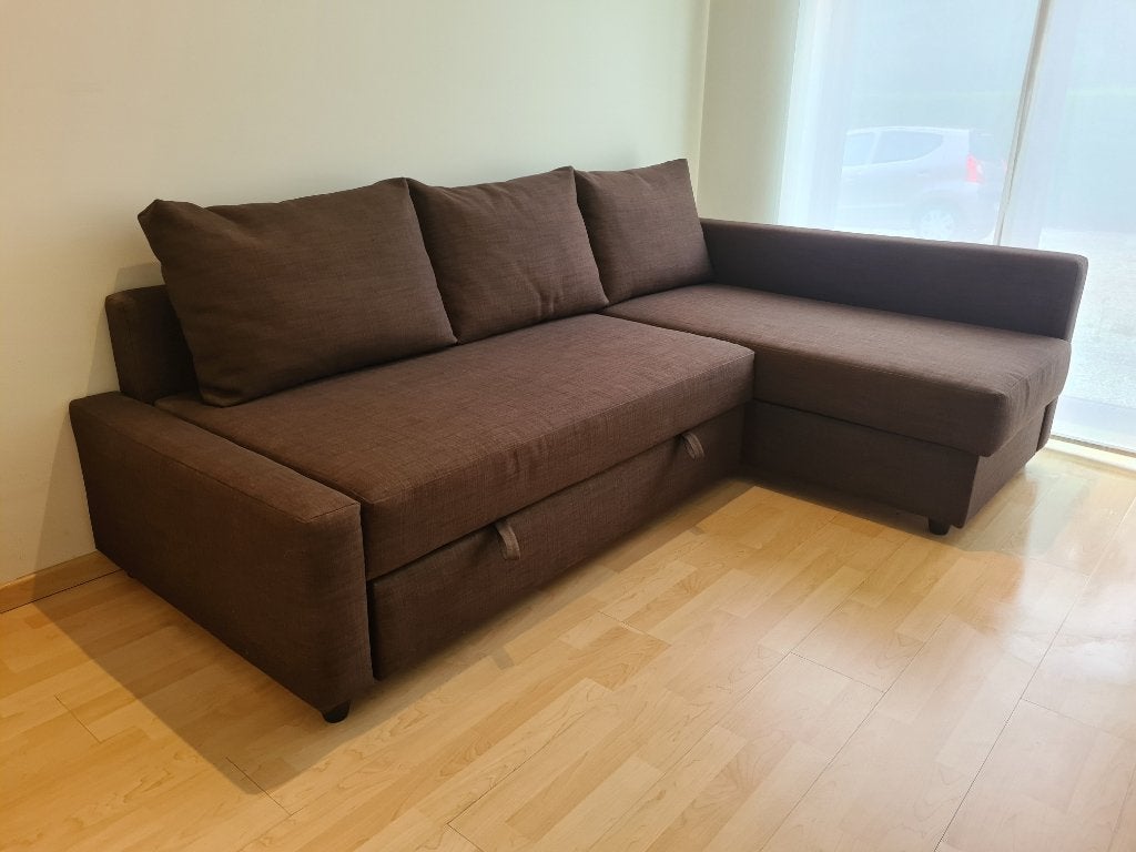 Slaapbank, Huis en Inrichting, Ophalen, Bruin, 210 cm, 140 cm