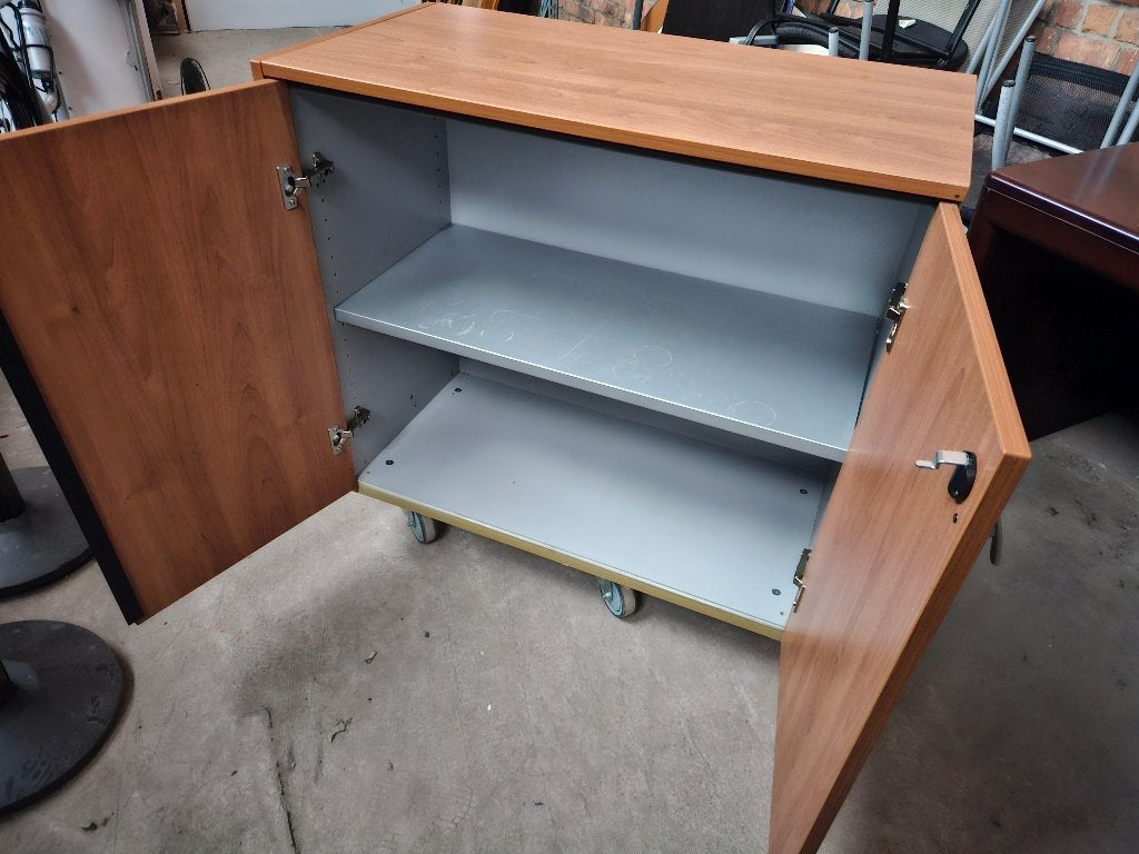 Armoire archives bureau structure métal décor bois, Maison & Meubles, Enlèvement, Métal, Plusieurs portes