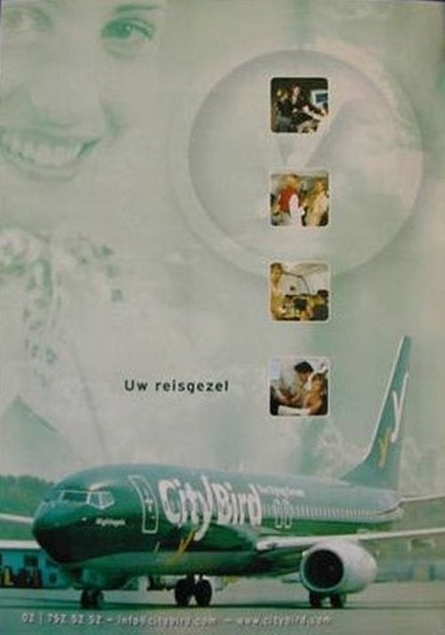 Publicité publicitaire City Bird - The Flying Dream - Sabena, Collections, Aviation, Enlèvement ou Envoi, Neuf, Carte, Photo ou Gravure