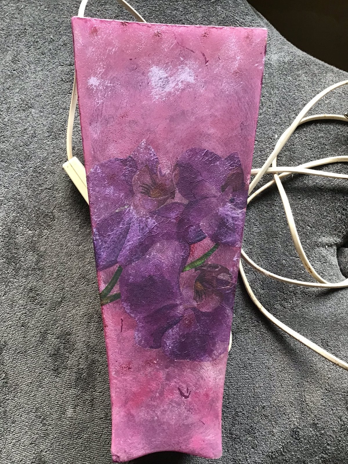 Handgemaakte wassen sfeerlamp met orchideeen, Ophalen of Verzenden, Zo goed als nieuw