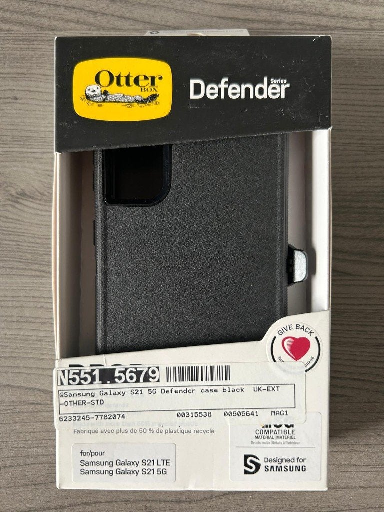 Otterbox Defender Series zwart hoesje Samsung Galaxy S21, Enlèvement ou Envoi, Neuf, Autres modèles, Étui à rabat