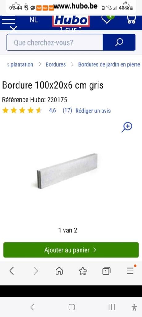 Bordure en beton 8 pièces
