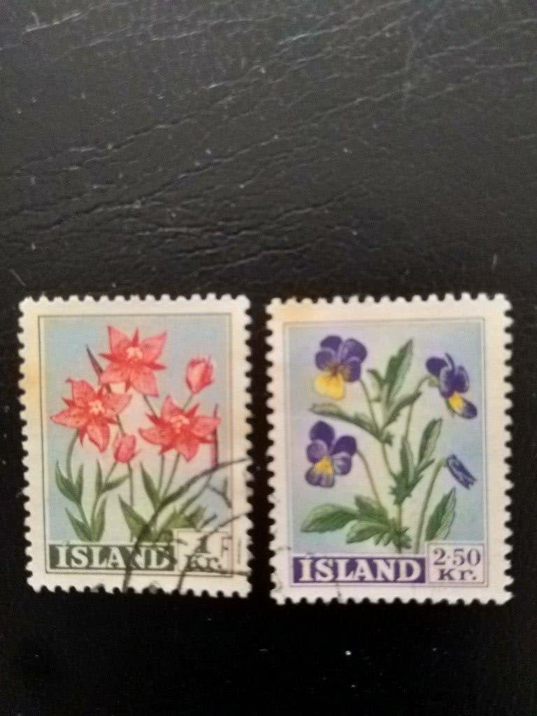 Bloemen, IJsland 1958, Verzenden, Gestempeld, Dier of Natuur
