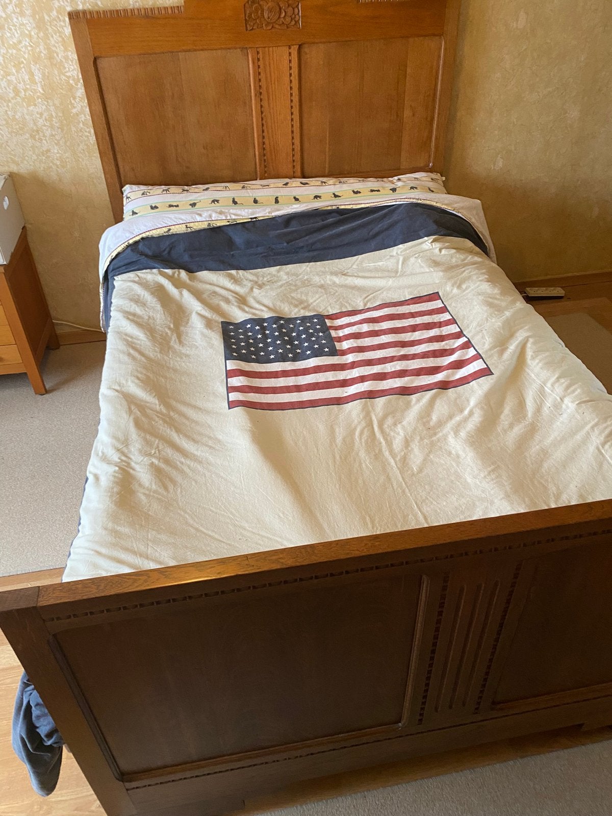 Antiek houten bed “twijfelaar” 140cm, Ophalen