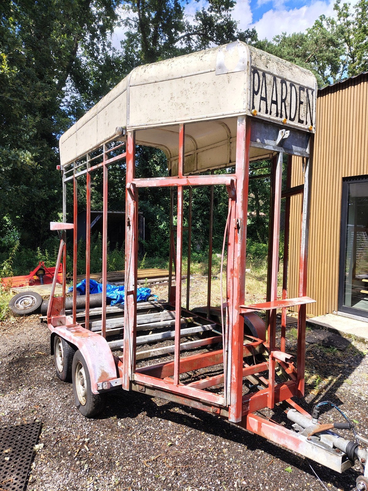 Paardenvan 1 1/5 nog verder af te werken, Enlèvement, Utilisé, Autres matériaux, Remorque 1½ cheval