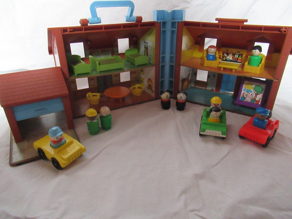 Fisher Price speelhuis met poppetjes en meubeltjes, Kinderen en Baby's, Speelgoed | Fisher-Price, Ophalen, Gebruikt