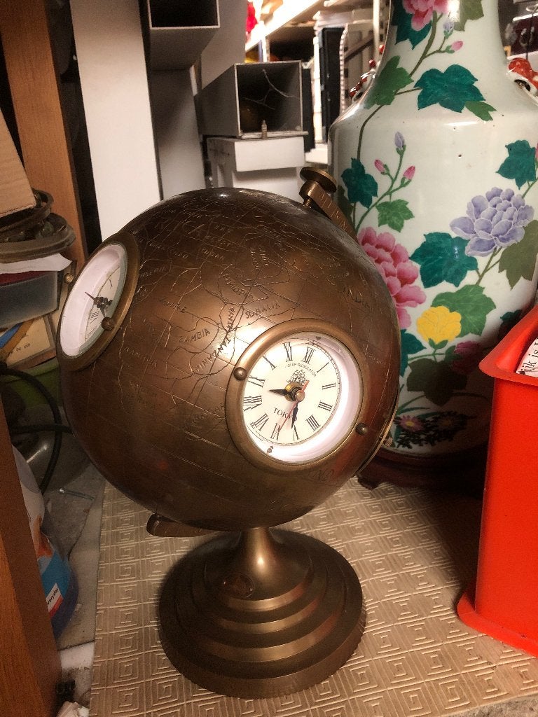 Vintage koperen wereldbol, Huis en Inrichting, Ophalen