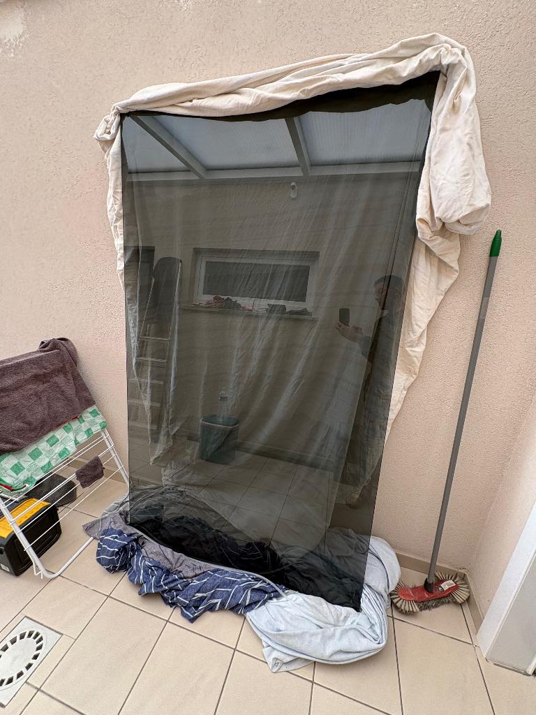 Badkamer ruit zwart, Ophalen, Gebruikt, 100 tot 150 cm, 200 cm of meer