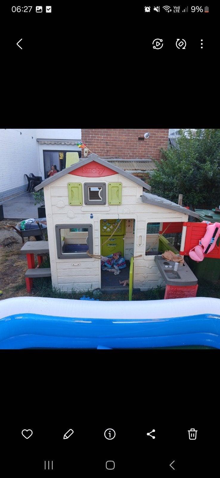 speelhuisje Smoby, Enlèvement, Utilisé