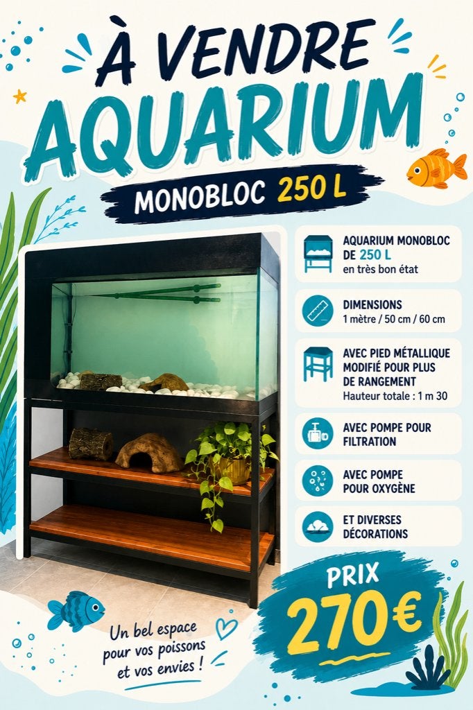 aquarium, Enlèvement, Couvercle inclus, Comme neuf, Aquarium vide